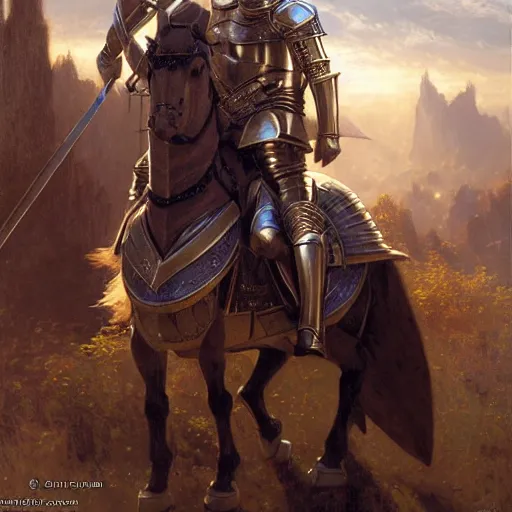 Image similar to attractive arthur pendragon and his favourite attractive male knight, they are in love, camelot, natural lighting, path traced, highly detailed, high quality, digital painting, by gaston bussiere and ross tran and j. c. leyendecker