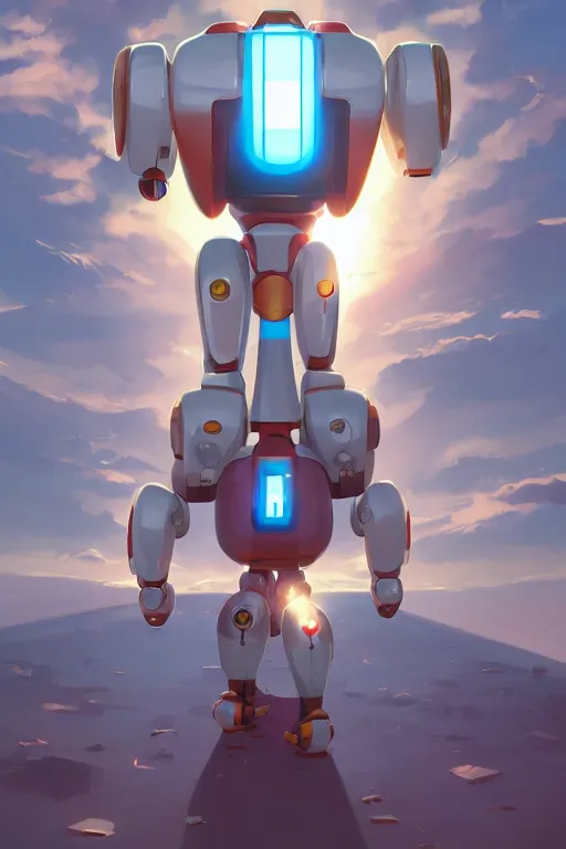 Image similar to metabots medabots medarotto medarot robot minimalist comics, behance hd by jesper ejsing, by rhads, makoto shinkai and lois van baarle, ilya kuvshinov, rossdraws global illumination ray tracing hdr radiating a glowing aura