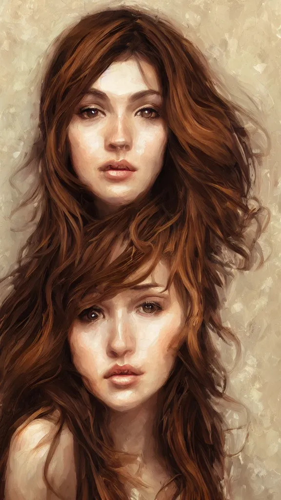 Prompt: brown haired middle aged woman with many interests and hobbies oil painting, portrait, intricate complexity, rule of thirds, in the style of Artgerm, character concept