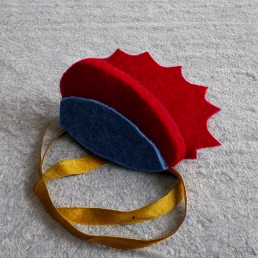 Prompt: a simple crown made of felt