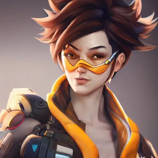 Tracer from Overwatch , highly detailed, digital, Stable Diffusion