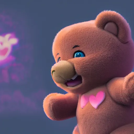 Prompt: hyperrealistic dslr film still of a care bear with marijuana emblem on belly, stunning 8 k octane comprehensive 3 d render, inspired by istvan sandorfi & greg rutkowski & unreal engine, perfect symmetry, dim volumetric cinematic lighting, extremely hyper - detailed, extremely lifelike attributes & texture, intricate, masterpiece, artstation, stunning