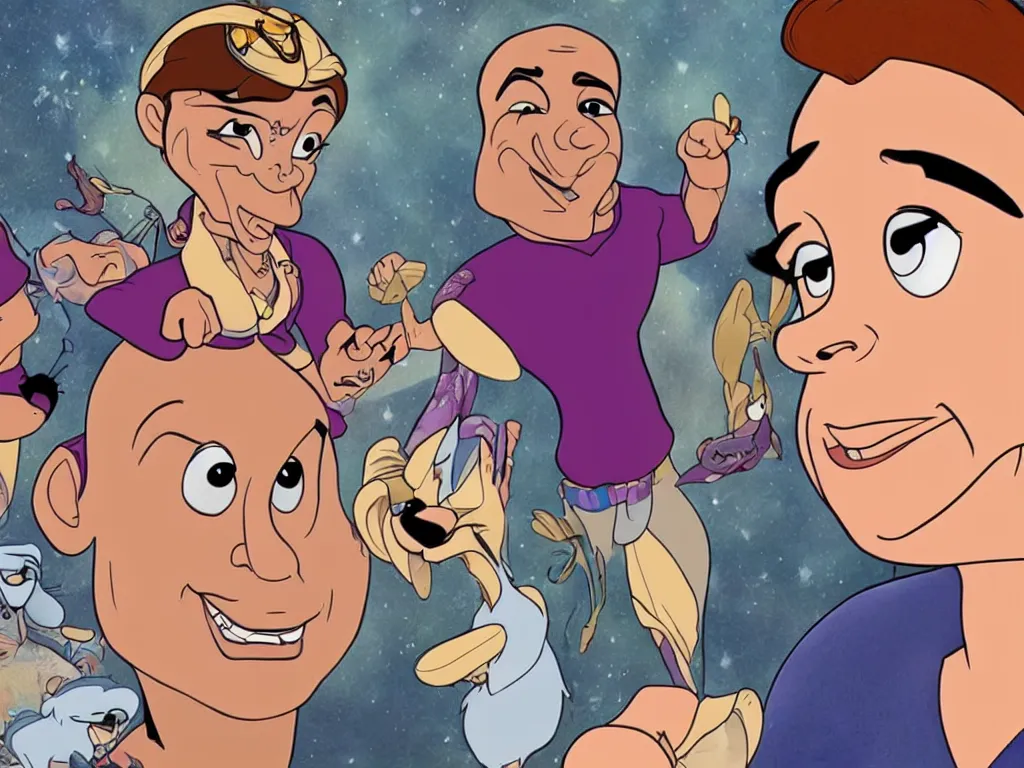 Image similar to Joe Rogan as a Disney princess in the style of Disney animation