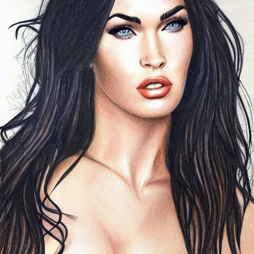 Image similar to drawing of megan fox