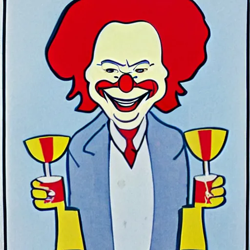 Prompt: caricature of ronald mcdonald