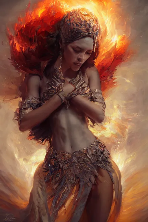 Image similar to torso closeup model wearing exploding fire & ice robe jewels, sorcerer, diamonds, angel, fantasy, dramatic lighting, highly detailed, digital painting, holding electricity, magic the gathering, hyper detailed, 3 d render, hyper realistic detailed portrait, peter mohrbacher, wlop, ruan jia