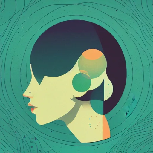 Prompt: minimalist logo icon for a wandering mind, retro psychology, victo ngai, kilian eng, lois van baarle