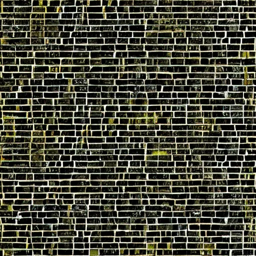 Image similar to a single yellow brick surrounded by many black bricks, photorealistic, photography, vignette, very detailed, 4 k