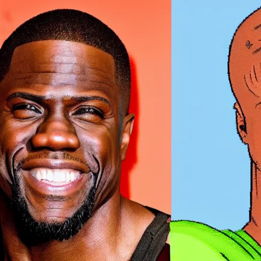 Prompt: kevin hart as beavis and the rock as butthead