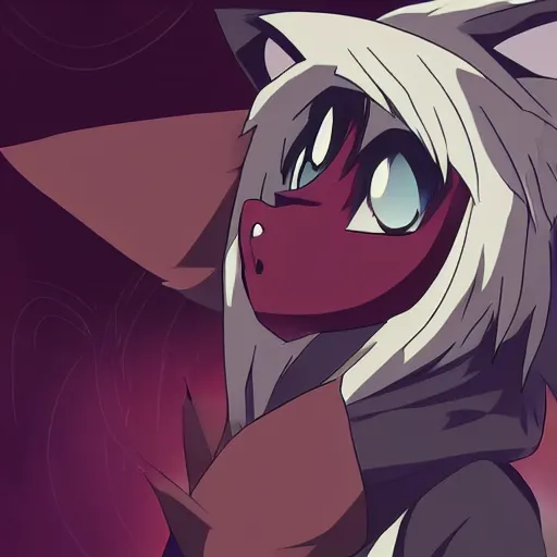 Image similar to key anime visual portrait of a handsome male anthro wolf furry fursona with beautiful eyes, wearing a hoodie, official modern animation