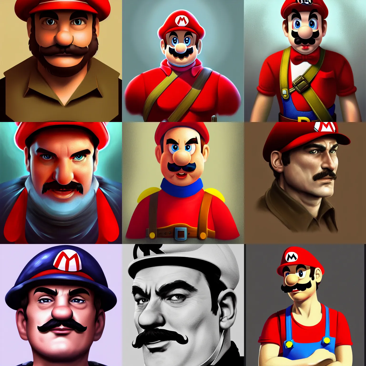 Prompt: portrait of the real life Super Mario, expressive pose, futuristic, highly detailed, digital painting, artstation, concept art, smooth, sharp focus, by quentin tarantino