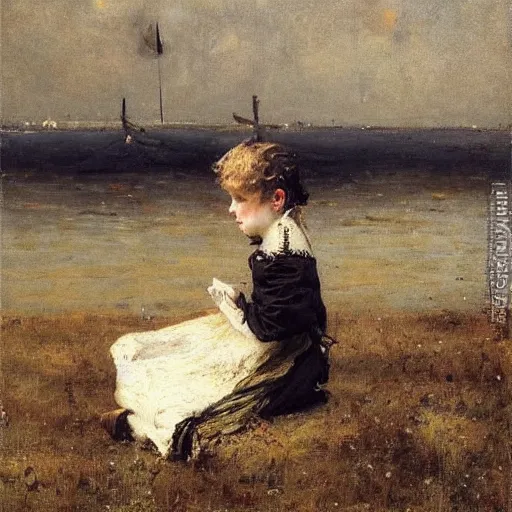 Prompt: surviver by alfred stevens