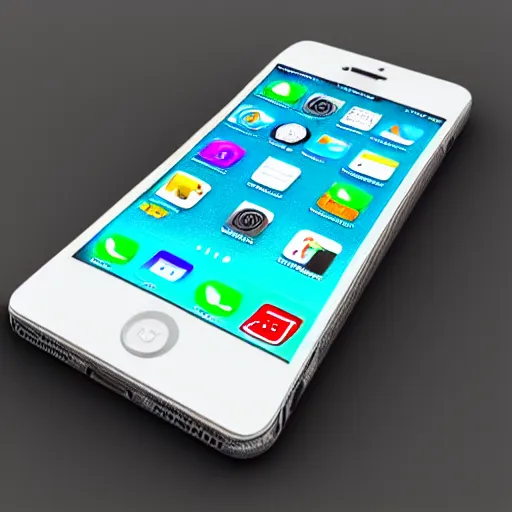 Prompt: a 3 d model of iphone with android background