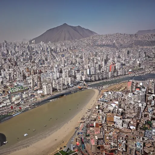 Image similar to Lima, Peru as seen from a helicopter