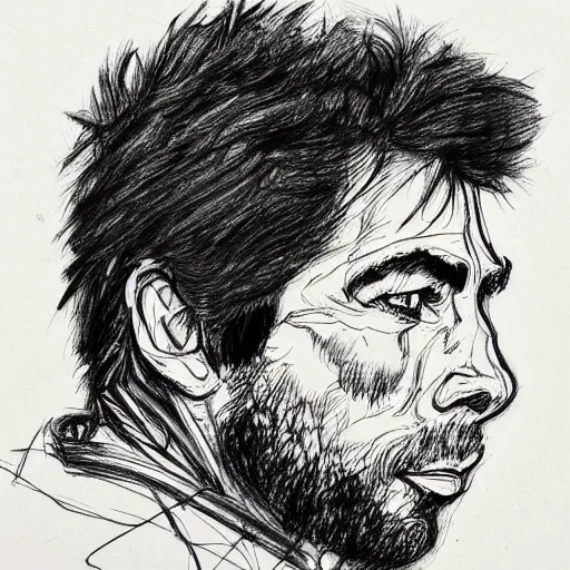 Image similar to a realistic yet scraggly portrait sketch of the side profile of a stern and sophisticated john travolta, trending on artstation, intricate details, in the style of frank auerbach, in the style of sergio aragones, in the style of martin ansin, in the style of david aja, in the style of mattias adolfsson