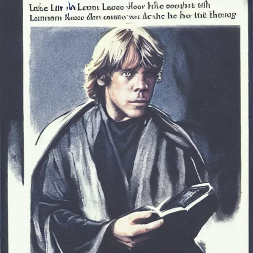 Image similar to Luke Skywalker holding a Bible