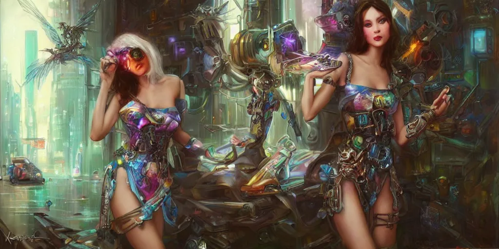 Prompt: cyberpunk fairycore. By Konstantin Razumov, highly detailed