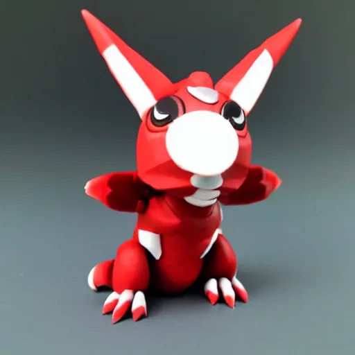 Prompt: a guilmon made out of polymer clay