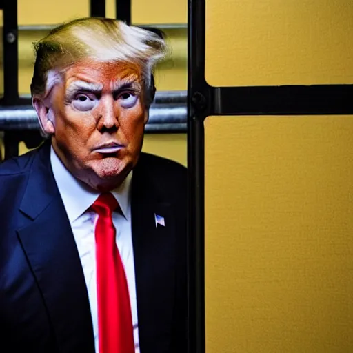 Prompt: donald trump in a jail cell