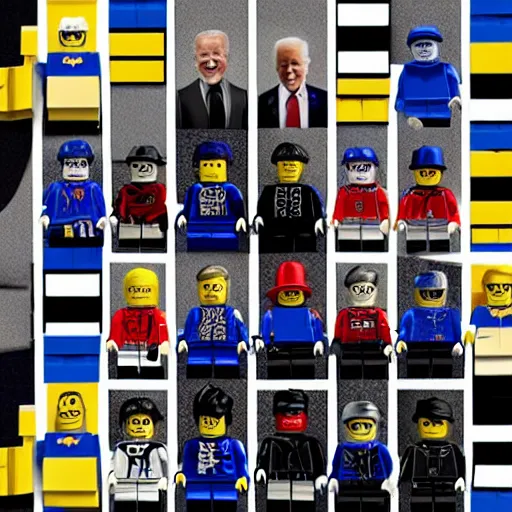 Prompt: biden built out of legos