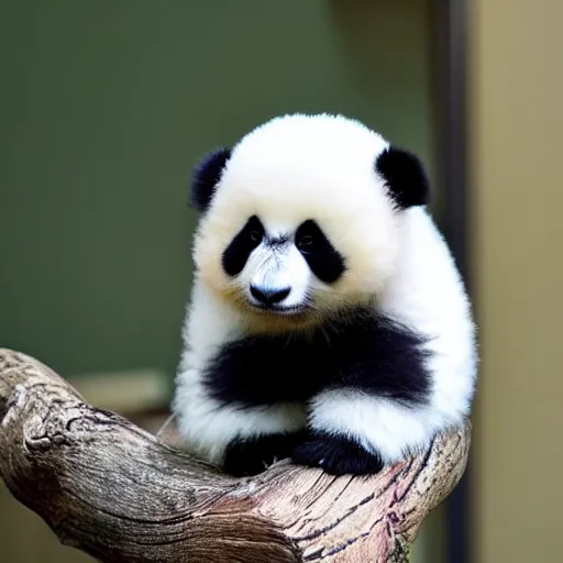 Prompt: the fluffiest featheriest parrot panda ever