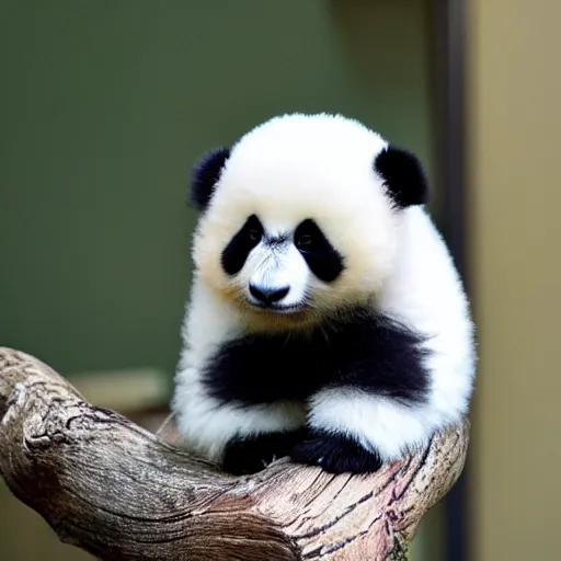 Image similar to the fluffiest featheriest parrot panda ever