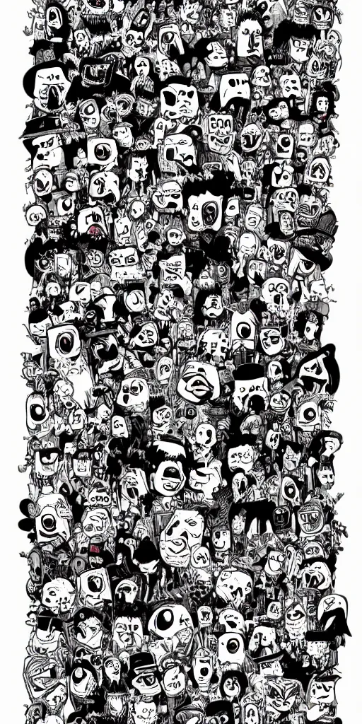 Prompt: lots of little monsters in the style of mcbess