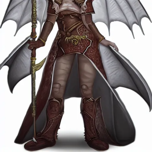 Prompt: A female white dragonborn. Tavern. Fantasy. D&D. Portrait.