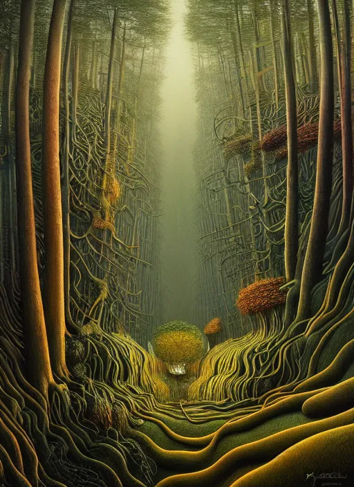 Prompt: hyper detailed 3d render like an Oil painting - Portrait of a forest by Jacek Yerka, Mariusz Lewandowski, Houdini algorithmic generative render, Abstract brush strokes, Masterpiece, Edward Hopper and James Gilleard, Zdzislaw Beksinski, Mark Ryden, Wolfgang Lettl, hints of Yayoi Kasuma, octane render, 8k