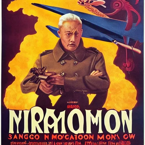 Image similar to poster for movie about Dragon Invasion of Moscow,