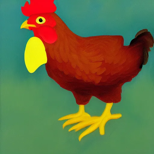 Image similar to a high quality photo of a chicken wearing a suit, Impressionism, 8k
