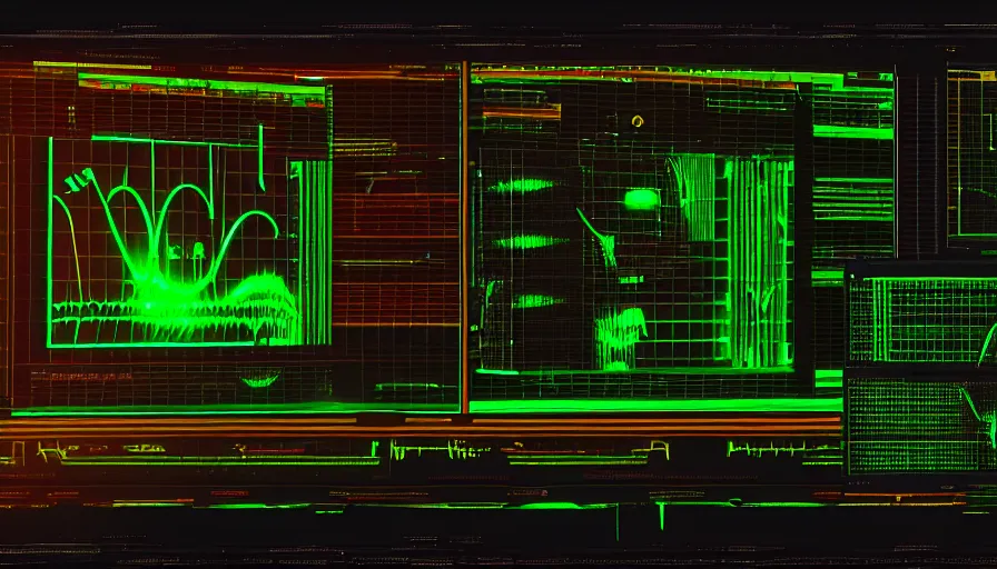 Image similar to rct screen showing oscilloscope on old soviet machine, volumetric lighting, photorealistic rendering, artstation, redshift, octane, golden ratio