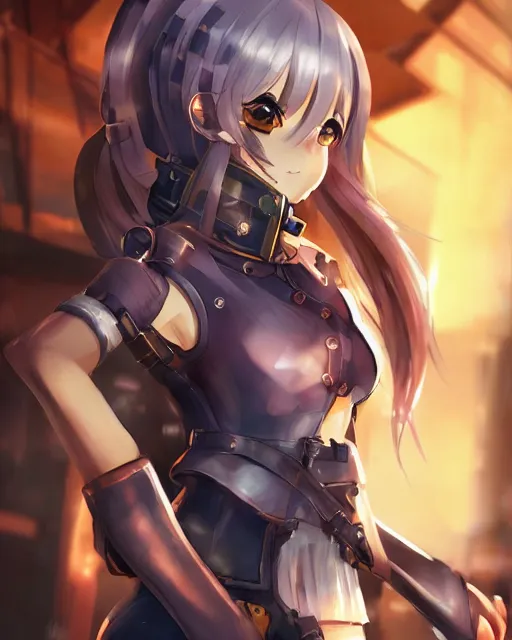 Image similar to portrait of anime girl in mechanic armor in night tokyo by makoto sinkai, perfect face, fine details