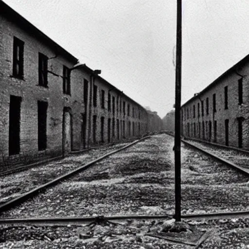 Image similar to Auschwitz inscription Jedem das Seine. Historical photography. Chronicle.