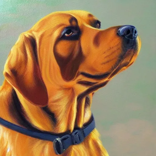 Image similar to dog oil painting