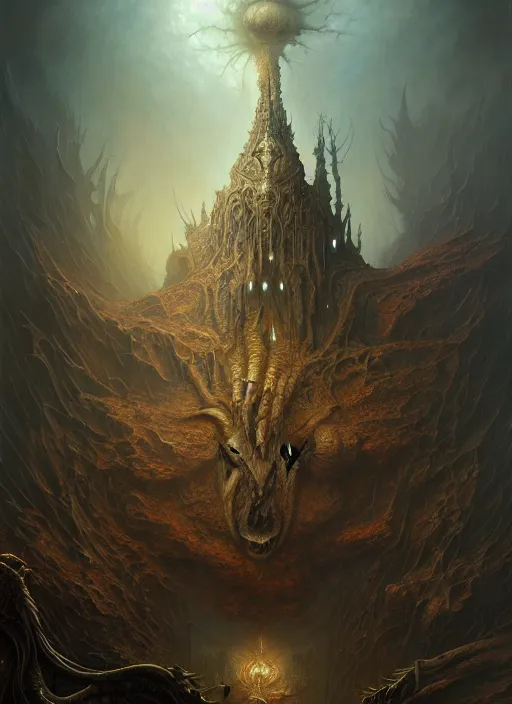 Image similar to hell creatures scenic dystopian environment, intricate, elegant, highly detailed, centered, digital painting, artstation, concept art, smooth, sharp focus, illustration, artgerm, tomasz alen kopera, peter mohrbacher, donato giancola, joseph christian leyendecker, wlop, boris vallejo