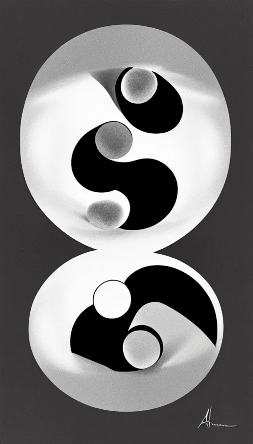 Image similar to Abstract representation of ying Yang concept, by André François