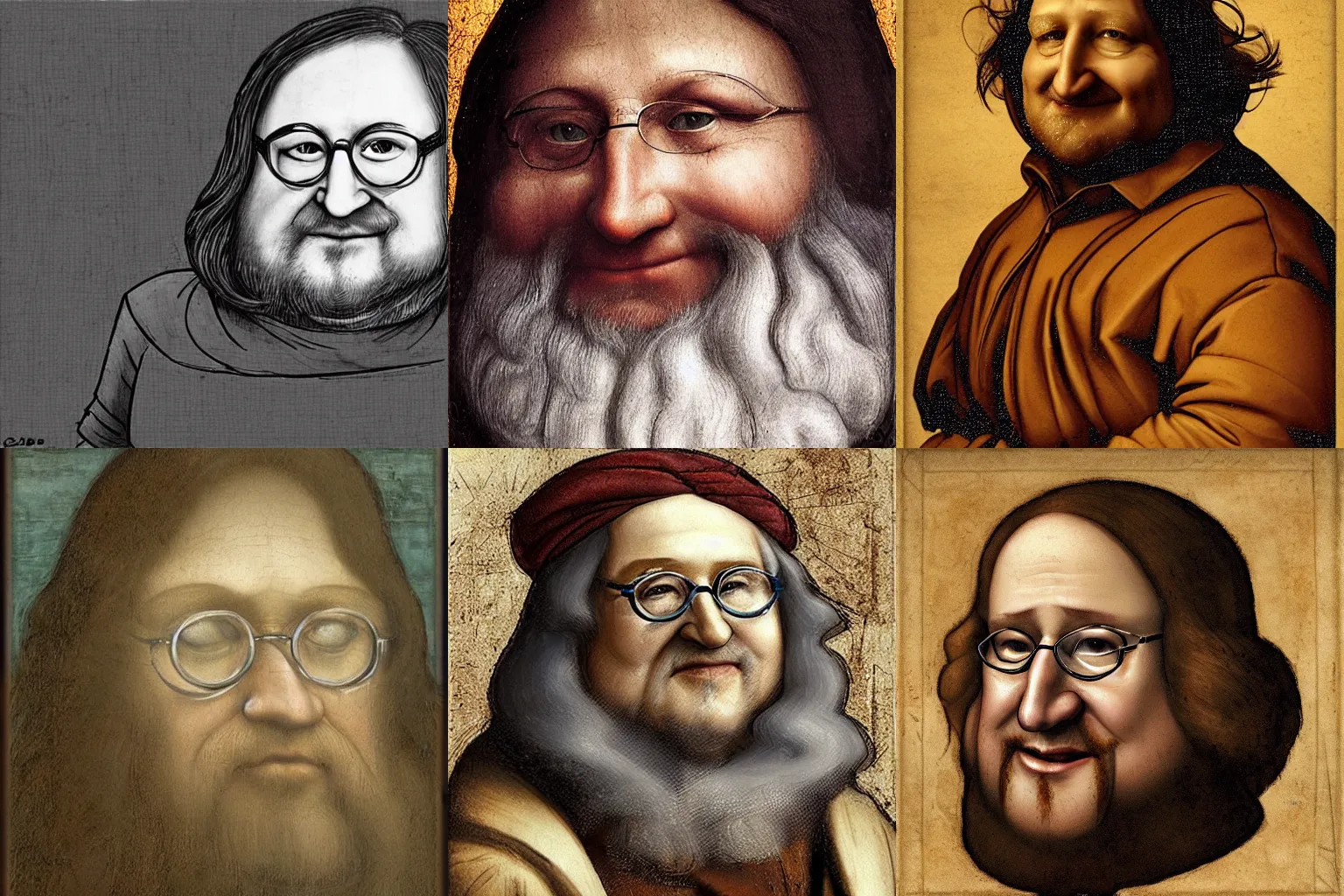 Prompt: Gabe Newell in the style of Leonardo da Vinci