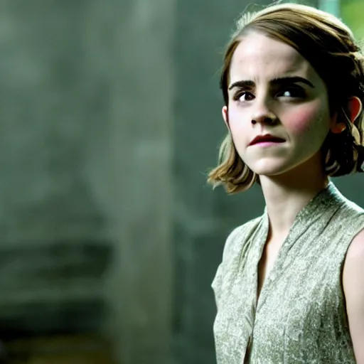 Prompt: film still of Emma Watson.