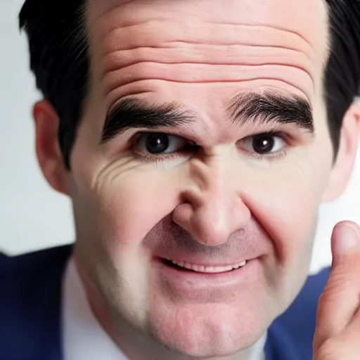 Prompt: close up of jimmy carr paying his tax return caricature