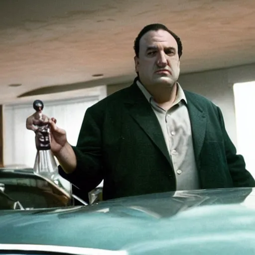 Prompt: tony soprano with a six pack
