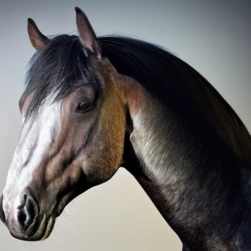 Prompt: a beautiful horse made of glass, realistic, natural lighting,