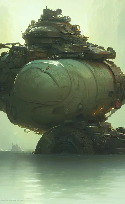 Image similar to a portrait of a hideous monstrosity of a fat tank blob, concept art, deep focus, intricate, highly detailed, digital painting, artstation, matte, sharp focus, illustration, art by greg rutkowski and alphonse mucha