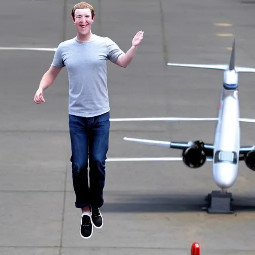 Image similar to mark zuckerberg learning to fly