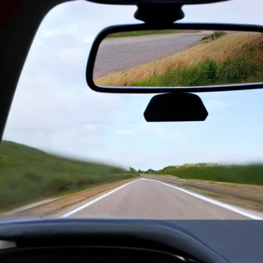 Image similar to view in rear view mirror