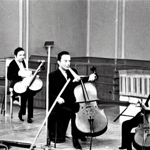 Image similar to concert for cello and atomic bomb