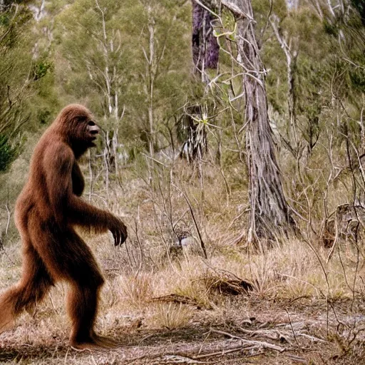 Image similar to National Geographic photo of Sasquatch in the Australian bush