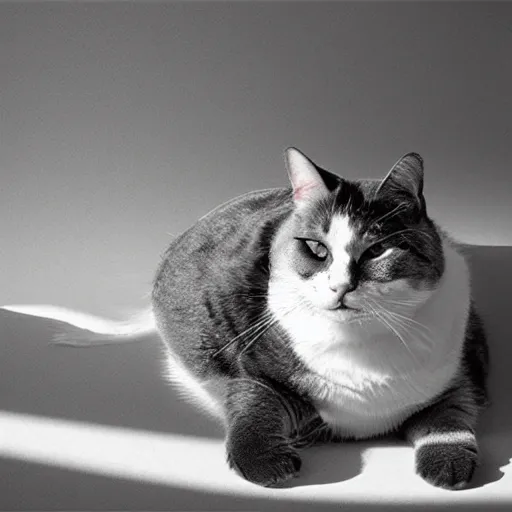 Image similar to fat cat lying on the sunlight, photo, colour splash