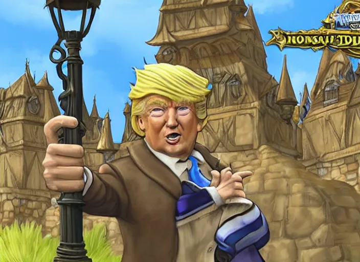 Image similar to donald trump in stormwind