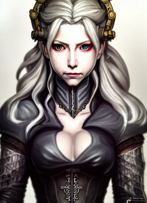 Image similar to a portrait of quistis trepe an ultrafine detailed painting, detailed painting, detailed eyes!!, final fantasy octopath traveler lovecraft ghibly